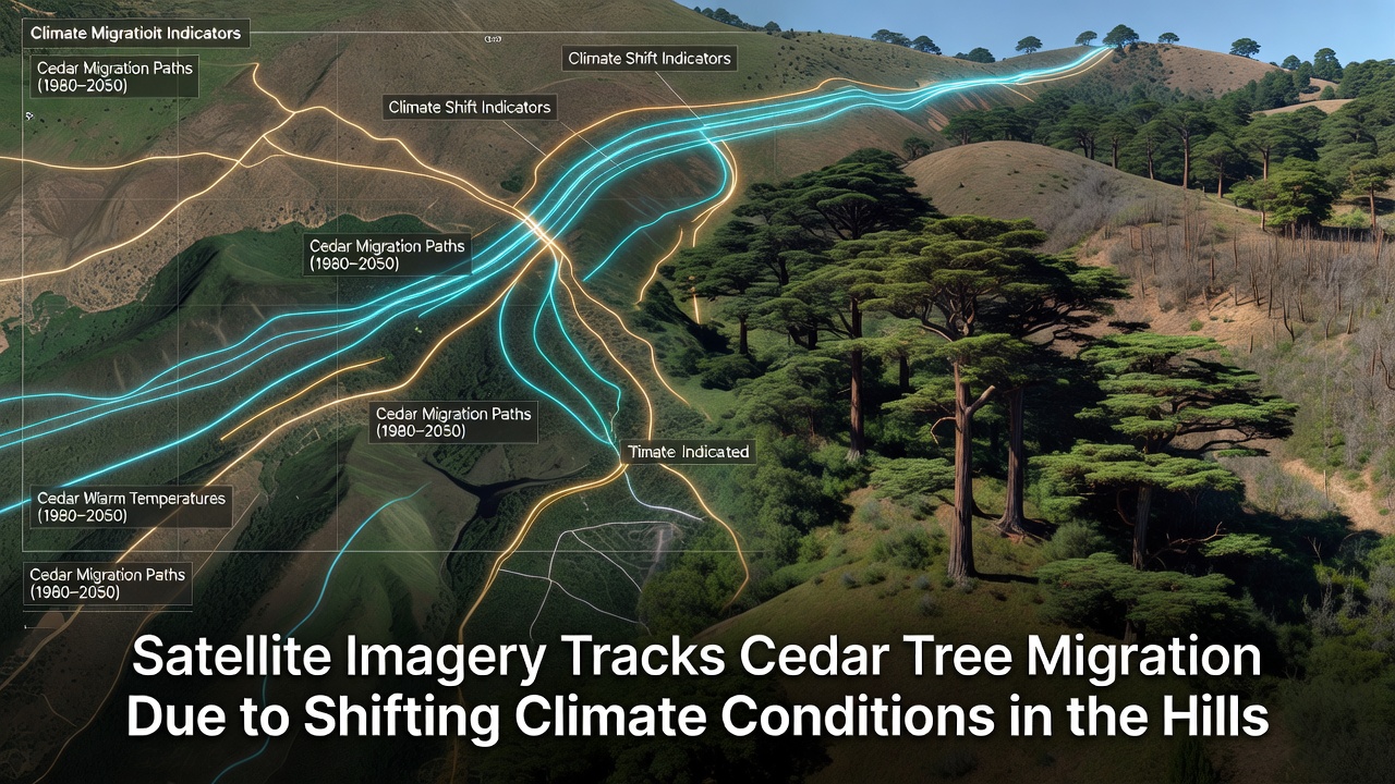 Satellite Imagery Tracks Cedar Tree Migration Due to Shifting Climate Conditions in the Hills